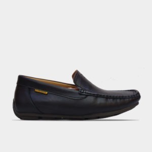 Kangaroo Smooth Leather Men Casual Loafer Shoe 9738 BLACK
