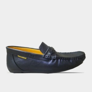 Kangaroo Smooth Leather Men Casual Loafer Shoe 9739 BLACK